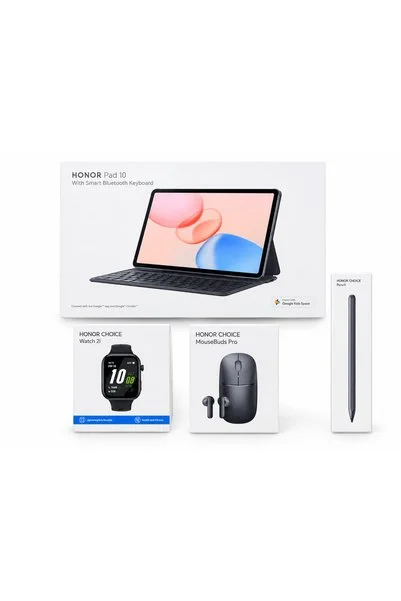 HONOR Pad 10 8GB 256GB Wifi 12'' Gri Tablet + KLAVYELİ KILIF+ORJİNAL KALEM +ORJİNAL MAUSE+KULAKLIK+WATCH 2