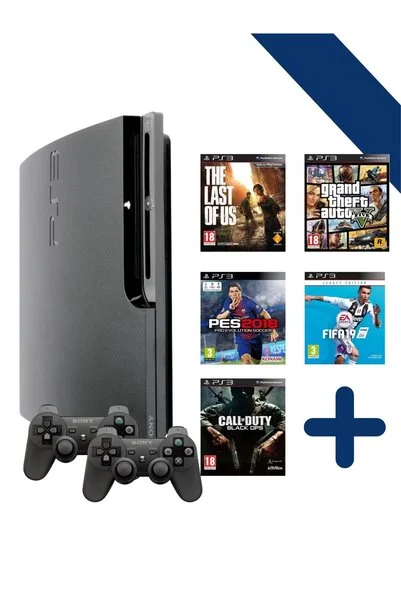 Sony Playstation 3 Slim 320 Gb + 2 Orijinal Kol + 30 Oyun + 1000 Oyunlu Program