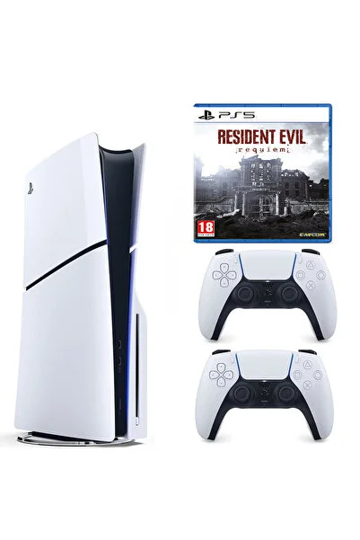 Sony Playstation 5 slim Cdli versiyon + 2.kol Dualsense + Resident Evil Requiem( İthalatçı Garantili )