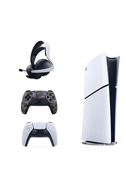 Sony Playstation 5 Slim İthalatçı Garantili + 2. Kamuflaj Dualsense + Pulse 3D Elite Kablosuz Kulaklık
