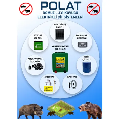 Polat Eko 1000 mt 10-15 Dönüm Güneş Panelli Elektrikli Çit