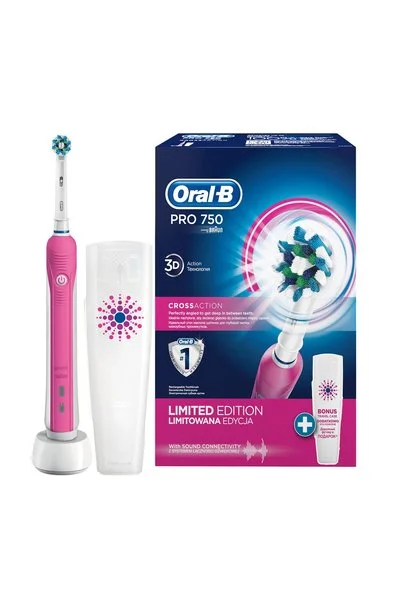 Oral-B Pro 750 Şarj Edilebilir Diş Fırçası Cross Action Pembe (Seyahat Kabı Hediyeli!) 4210201135685