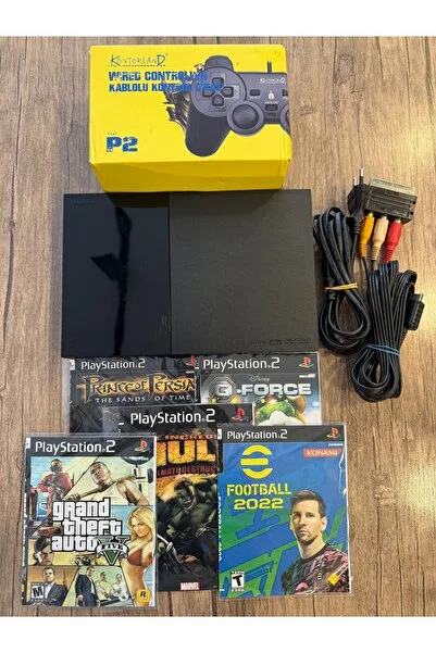 Ubisoft Ps2 konsol + kol + 5 adet oyun ( çipli cihaz )