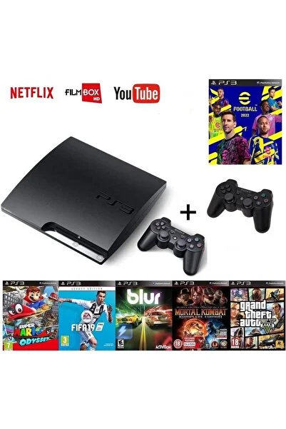 activisions PS3 Slim 320 gb 2 kol + 30 oyun (yenilenmiş)