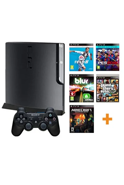 Ubisoft PS3 slim 320 gb konsol + 2 kol + 30 hit oyun +100 arcade oyun