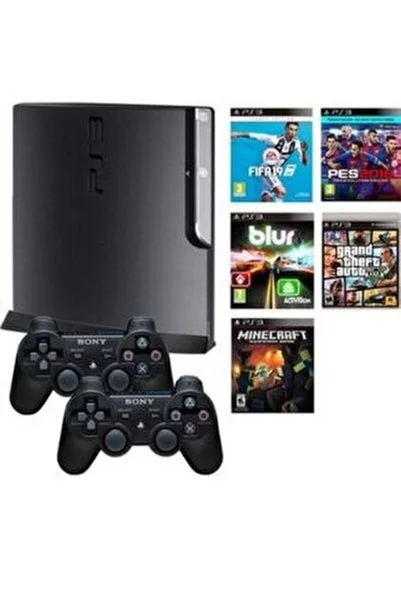ACTIVISION Ps3 slim 500 gb oyun konsolu + 2 kol + 30 ana oyun + 100 arcade oyun playstation 3