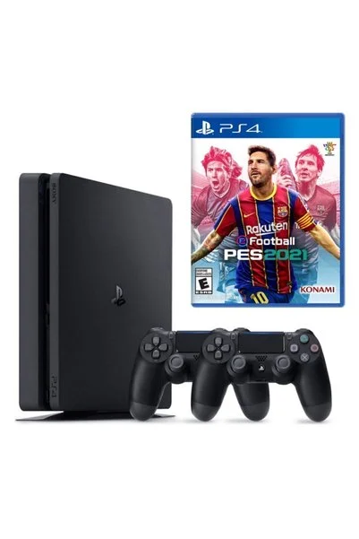 Sony Ps4 Slim 500gb Konsol + 2. Ps4 Kol + Ps4 Pes 2021