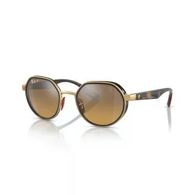 Ray-Ban Scuderia Ferrari RB 3703M F076A2 51 Gold-Brown Polarize Unisex Güneş Gözlüğü