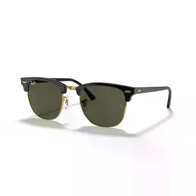 Ray-Ban Clubmaster RB 3016 W0365 51 Black/Gold-Green Unisex Güneş Gözlüğü
