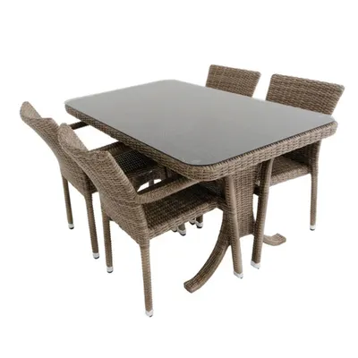 ReHome Peter 80x140 Rattan Bahçe Masa Takımı