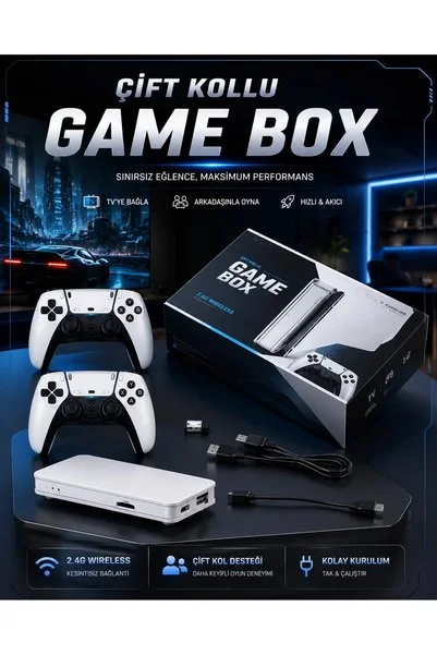 Tcx Retro Oyun Konsolu 4k Hd 20.000 Oyunlu Kablosuz İki Kolu