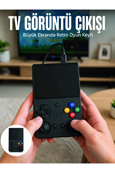 markentegra Retro Oyun Konsolu Çift Analog Joystick 64GB Hafızalı Taşınabilir El Konsolu