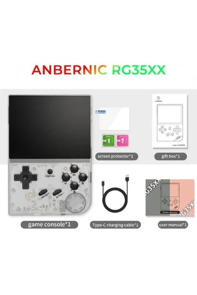 ANBERNIC RG35XX 2024 Yeni Versiyon Dikey Retro El Oyun Konsolu 64 GB Beyaz - 3.5 İnç IPS Ekran H700 İşlemci 1 GB RAM Titreşim Motorlu HDMI TV Bağlantılı Nostaljik Taşınabilir Konsol (PSP, PS1, DC Destekli)