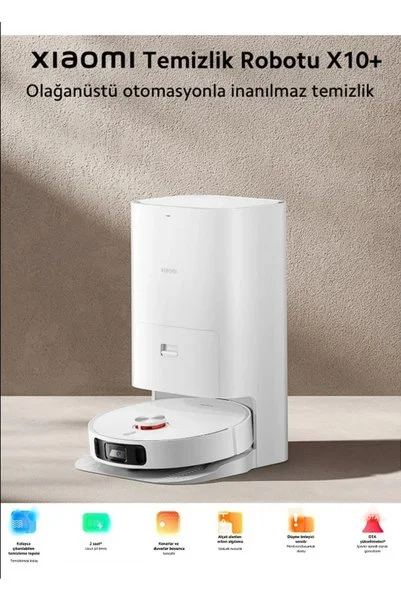Xiaomi Robot Vacuum X10 Plus - 4000 Pa Güçlü Emiş, Otomatik Çöp Boşaltma Ve Su Haznesi Ile Derin Temizlik