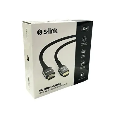 S-Link SLX-HD4K30 19+1 30 mt V2.0 4K 30 HZ Metal HDMI Kablo