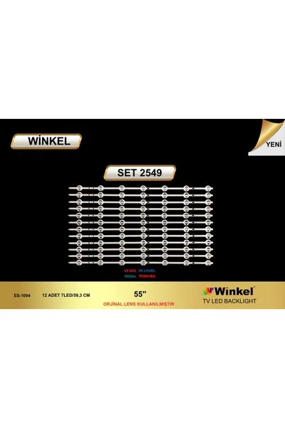 Winkel S55CA9500 55CA9550 VS550AB5_REV7.1_7COB_140702 Uyumlu TV LED Bar Takımı 12'li