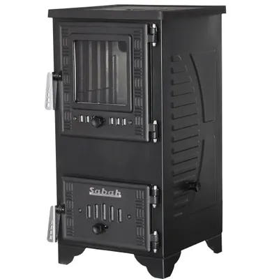 Sabah S102d Mini Dik Döküm Şömine Soba