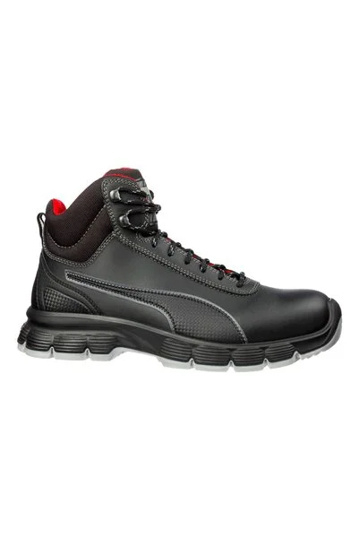 Puma Safety Condor Mid Siyah Çelik Burunlu Nubuk Deri İş Ayakkabısı S3 SRC ESD 37 Numara