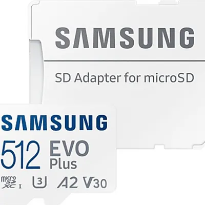 Samsung Evo Plus MB-MC512KA Class 10 UHS-I U3 A2 V30 512 GB Micro SD Kart