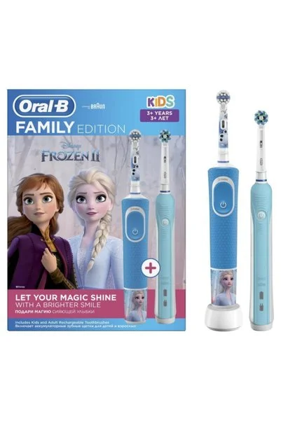 Oral-B Şarj Edilebilir Diş Fırçası Aile Paketi D700 Mavi + D100 (Frozen)