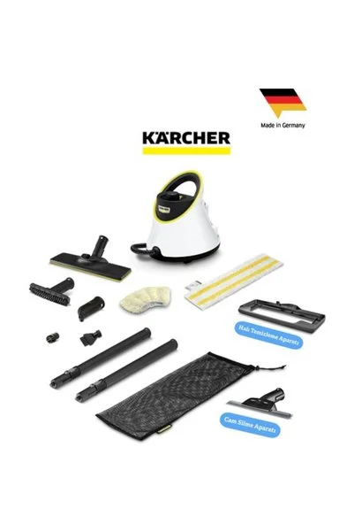Karcher Sc 2 Deluxe Home Kit Easyfix Buharlı Temizlik Makinesi 1500W 3.2 Bar Fayans Cam Sert Zemin Halı Kimyasalsız Hijyenik Hızlı Isınan Profesyonel Ev Tipi Buhar Temizleyici Seti Almanya Üretimi