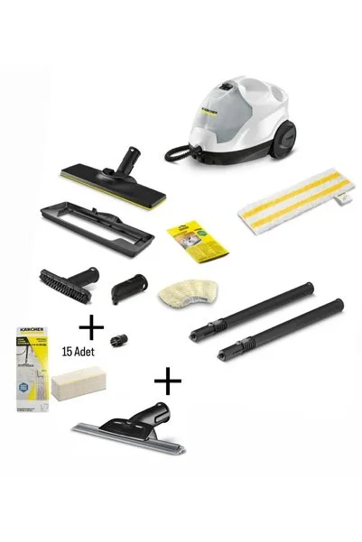 Karcher Sc 4 Easyfix Plus (EKSTRALI) + Cam Temizleme Aparatı + 15 Adet Mikrofiber Bez - PH