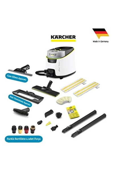 Karcher Sc 5 Deluxe Signature Line Lite Set Buharlı Temizlik 2200W 4 Bar Profesyonel Cam Halı Sert Zemin Kimyasalsız Hijyenik Yüksek Basınçlı Ev Tipi Endüstriyel Buhar Temizleyici Cihaz Garantili