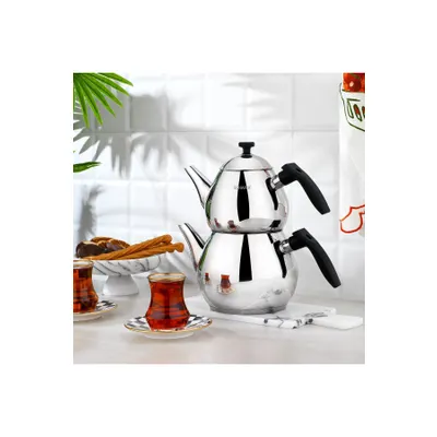 Schafer Tea Chef 4 Parça Siyah Orta Boy Çaydanlık Takımı