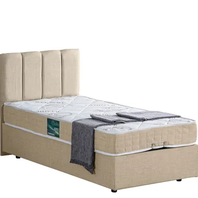Setay Mobilya Setay Defne 120x200 cm Krem Tek Kişilik Baza Başlık Comfort Yatak Seti