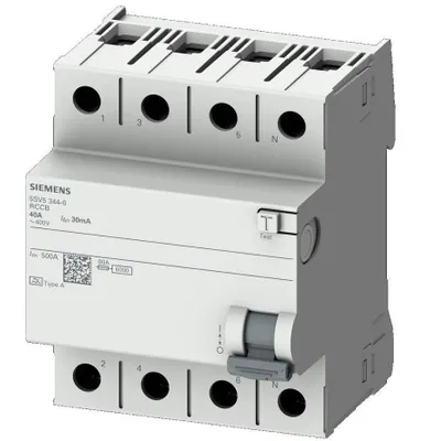 Siemens 5SV5342-6 Atipi 25 A 400 V 30 mA Kaçak Akım Koruma Rölesi