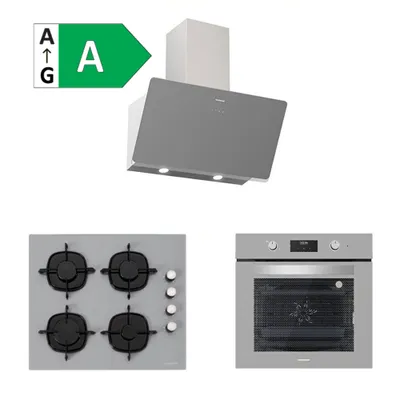 Silverline BO6502S02 - CS5335S01 - 3457 Soho 60 2'li Gri Ankastre Set