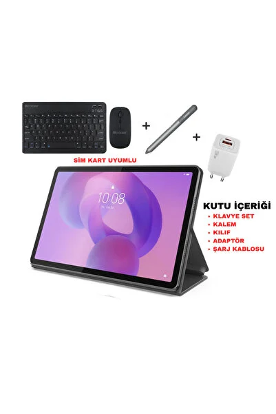 LENOVO Sim Kart Uyumlu 5G Idea Tab 2.4Ghz 8Gb 128Gb 11inch android tablet kalem+kılıf+klavye set+adaptör