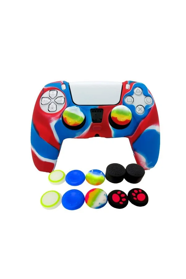KC NATURAL Skin for PS5 Controller Grips, Silicone Case Cover for 5 Anti-Slip Protector with 10pcs