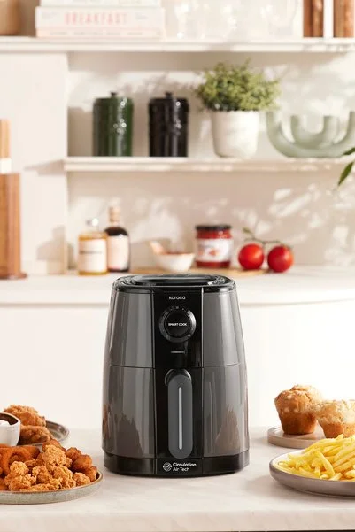 Karaca Smart Cook 60 Dakikaya Kadar Zaman Ayarlı Compact Airfryer Yellow 2 Kişilik
