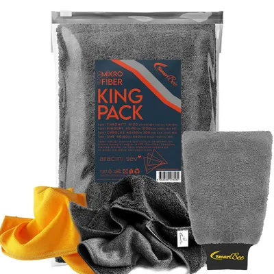 SmartBee Kingpack Mikrofiber Oto Yıkama Paketi – Antrasit