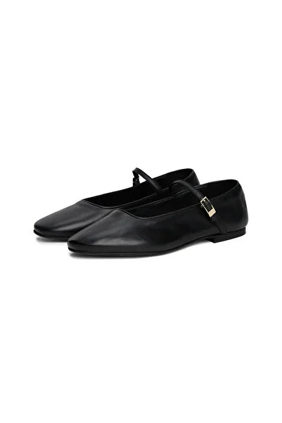 Tommy Hilfiger SMOOTH LEATHER MARYJ Kadın Siyah Babet