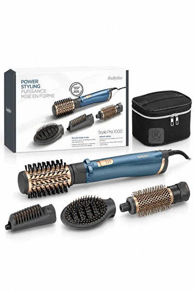 BABYLİSS StylePro 1000W 200 Derece 4 Başlıklı Hava Üflemeli AS965E Makyaj çantası hediye! (Onerous)