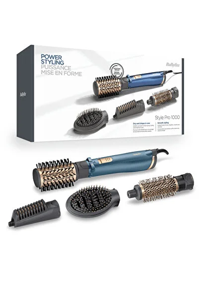 BABYLİSS StylePro 1000W 200 Derece 4 Başlıklı Hava Üflemeli Döner Başlıklı Saç Şekillendirici Seti AS965E