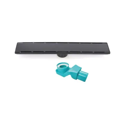Sukar 1156-1035000-31 Line 6 50 cm Siyah Plain Izgaralı Duş Kanalı