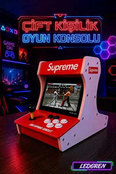 L'eDoren SUPREME Çift Arcade Kol 10inç Çift Ekran 3000+ OYUNLU RETRO ARCADE ATARİ Old School - Street Fight