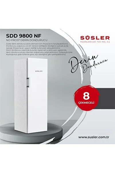 SÜSLER 8 ÇEKMECE NO FROST DİKEY DERİN DONDURUCU