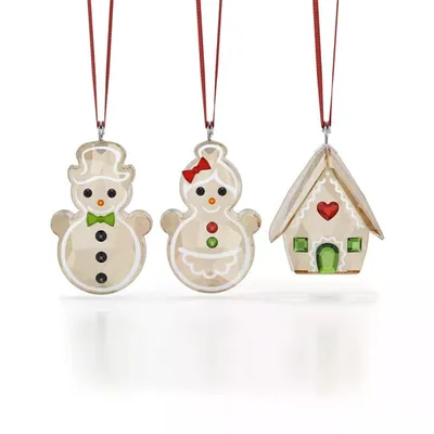 Swarovski 5701511 Holiday Cheers Ornament Set Gingerbread Ev Dekorasyonu
