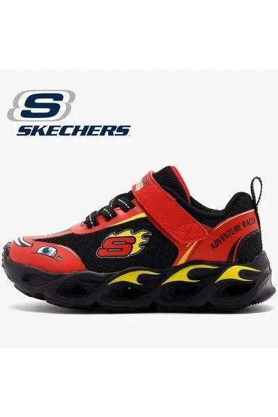 SKECHERS Thermo-flash - Wheel Buddies 402306N Işıklı Ortopedik Çocuk Spor Ayakkabı KIRMIZI