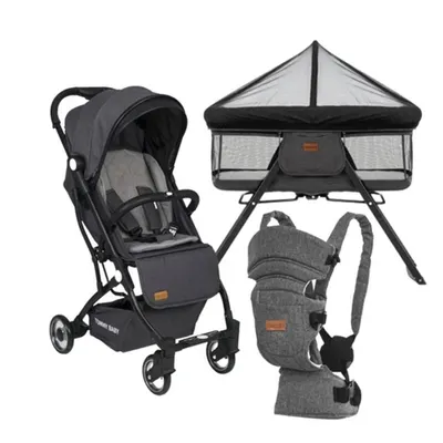 Tommybaby İnci 3'lü Set Kabin Bebek Arabası Katlanır Beşik Kanguru