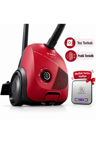 Bosch - Toz Torbalı Zemin Tipi Elektrikli Süpürge mutfak tartısı Hediye(Onerous)