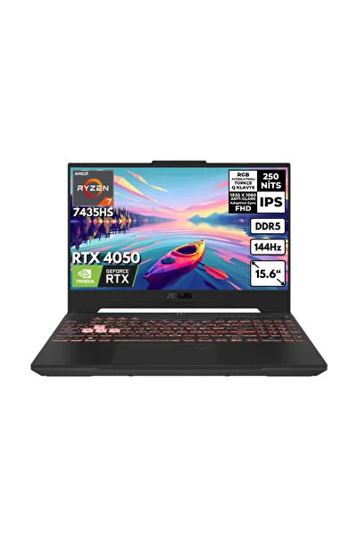 ASUS Tuf A15 Ryzen 7-7435HS 16GB 512 GBSSD RTX4050 144 Hz Freedos 15.6" FHD FA507NUR-LP035HMF17