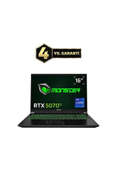 MONSTER Tulpar T6 V3.7.9 Intel Core i9 13900HX 64GB RAM 1TB SSD RTX 5070 Ti Windows 11 16" QHD+ 180 Hz