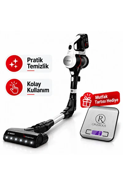 Bosch TurboSpin Kablosuz Dikey Süpürge mutfak tartısı Hediye(Onerous)