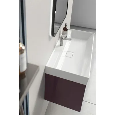 Turkuaz Cerastyle Sharp 80 cm Etajerli Lavabo