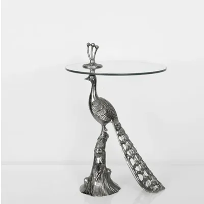Vitale Silver 61 x 40 cm Tavuskuşu Sehpa